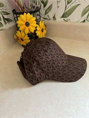 Michael Kors Brown Baseball Cap with Gold Label
